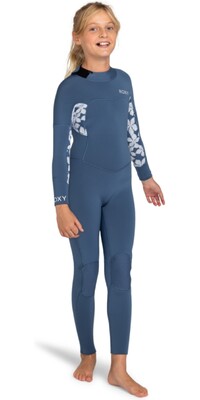2025 Roxy Junior Swell Series 4/3mm Back Zip Wetsuit ERGW103057 - Wild Wind Drifter Floral